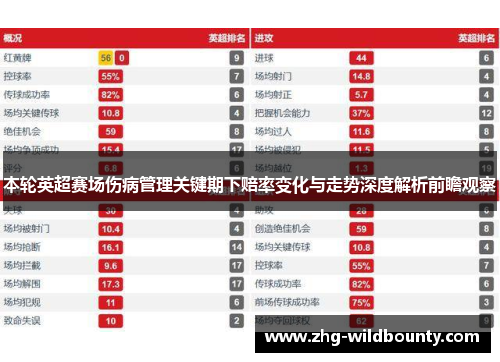 本轮英超赛场伤病管理关键期下赔率变化与走势深度解析前瞻观察 本轮英超赛场伤病管理关键期下赔率变化与走势深度解析前瞻观察